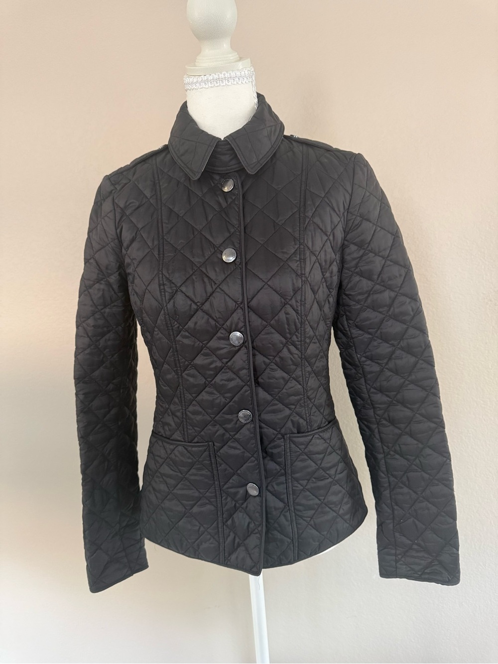 Burberry Black Quilted Women's Jacket - Classic Lightweight Coat